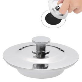 Universal Bath Plug for 40-45mm Holes - Stainless Steel Drain Stopper for Sinks and Bathtubs - Anti-Leak Design with Secure Fit - Easy to Use and Durable Replacement Plug