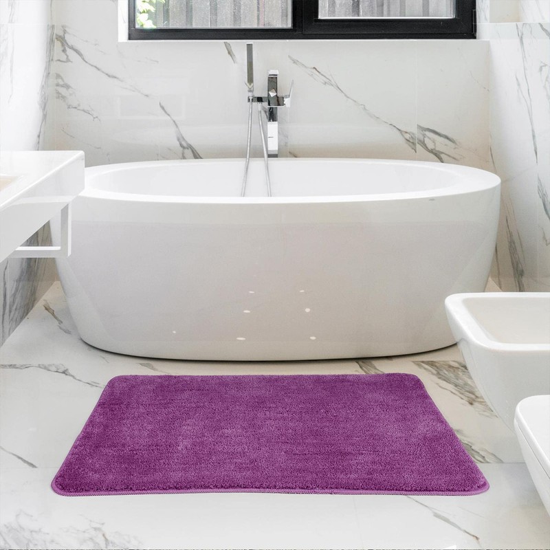Vinsani Bath Mat Non Slip Bathroom Mat Thickened Fluffy Microfiber
