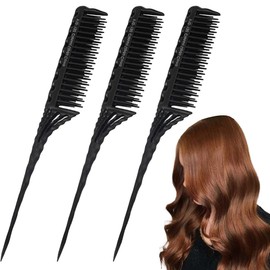 Pack of 3 Hair Combs, Toupee Comb, Hairdresser Back Comb, Antistatic Hair Comb, Rat Tail Comb for Women, Back Combing Volume