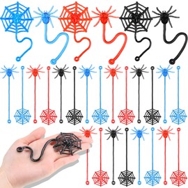 100 Pcs Sticky Spider Web Party Favors Bulk for Kids, 7.8 Inch Cobweb Hand Toys Halloween Birthday Spider Party Favors, End of The Year Gifts Classroom Prizes Goodie Bag Stuffers Pinata