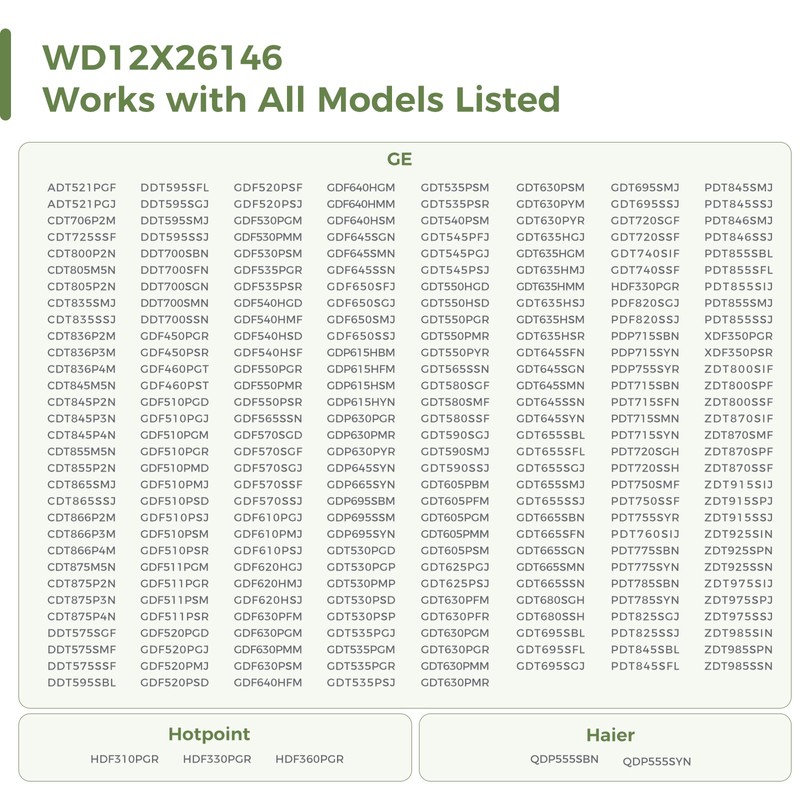 Upgraded 8-Pack WD12X26146 Dishwasher Wheels Lower Rack Compatible with GE,