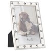 4x6 Silver Metal and White Enamel Picture Frame, Paw Print
