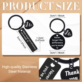 Sureio 32 Pcs Employee Appreciation Gifts Bulk Thank You Keychain with Card for Coworker Teacher Volunteer Nurse(Black)