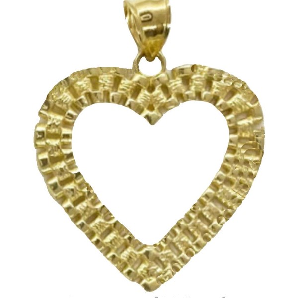 Hip Hop Unique Design Gold Nugget Heart Shaped Charm Pendant