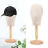 Milageto Mannequin Head Model Hat Display Stand Wooden Support Versatile