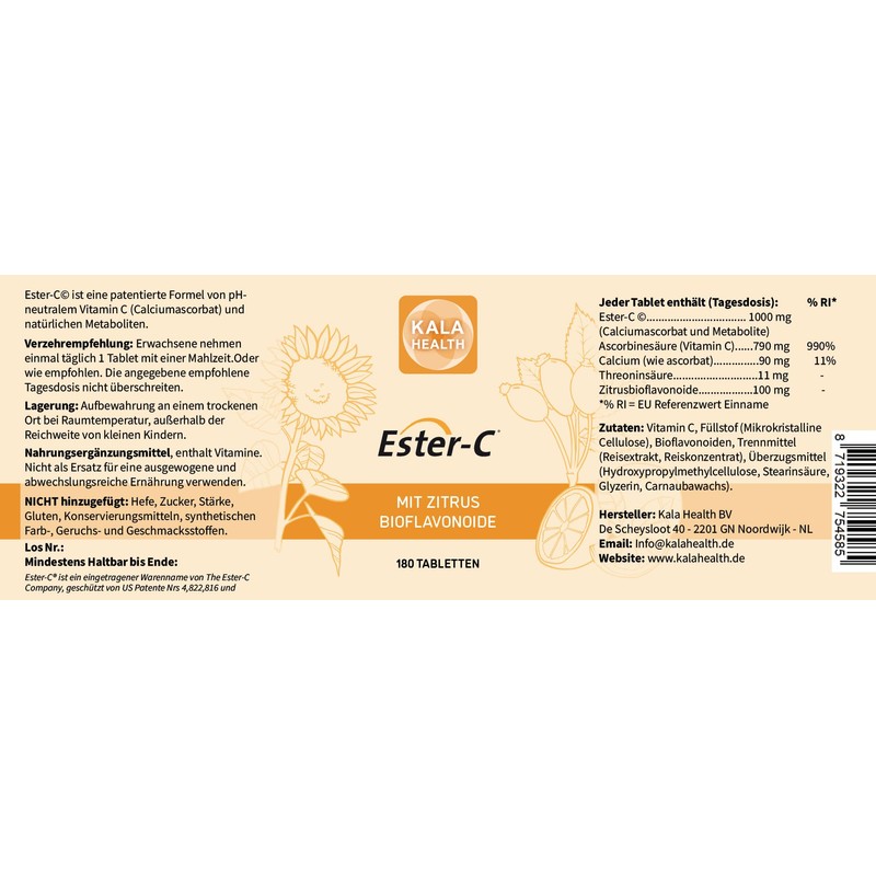 Kala Health - Ester-C tablets 1000 mg high-dose calcium ascorbate