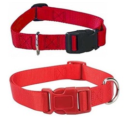 Zack & Zoey RED Dog Collar Bulk LOT Packs 4 Sizes Nylon Litter Band Puppy Rescue Shelter(Small - 10 to 16 Inch 5 Collars)