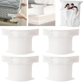 WEILONGB Bed Sheet Holder,Bed Sheet Holder With Lock Strips,Bed Sheet Clips, 4 Pieces Removable Fitted Sheet Corner Holders, Sheet Holders for Bedding,Blankets,Mattress Protectors (White- 4PCS)