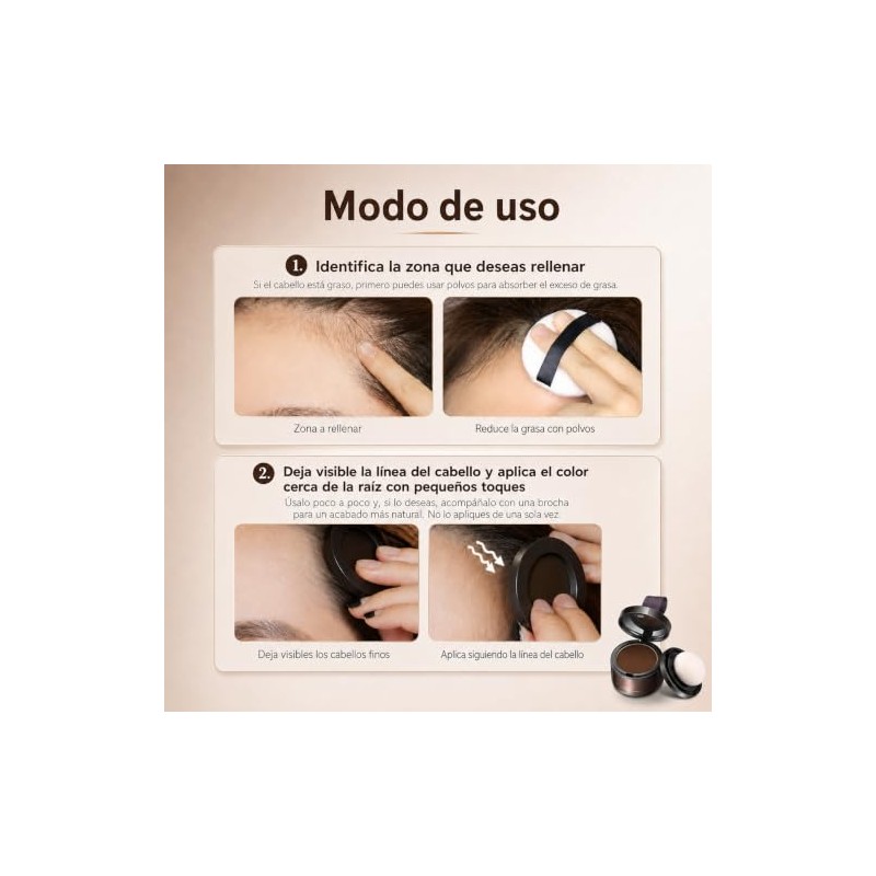 Hairline Sombra en Polvo para Cabello, Negro Marrón