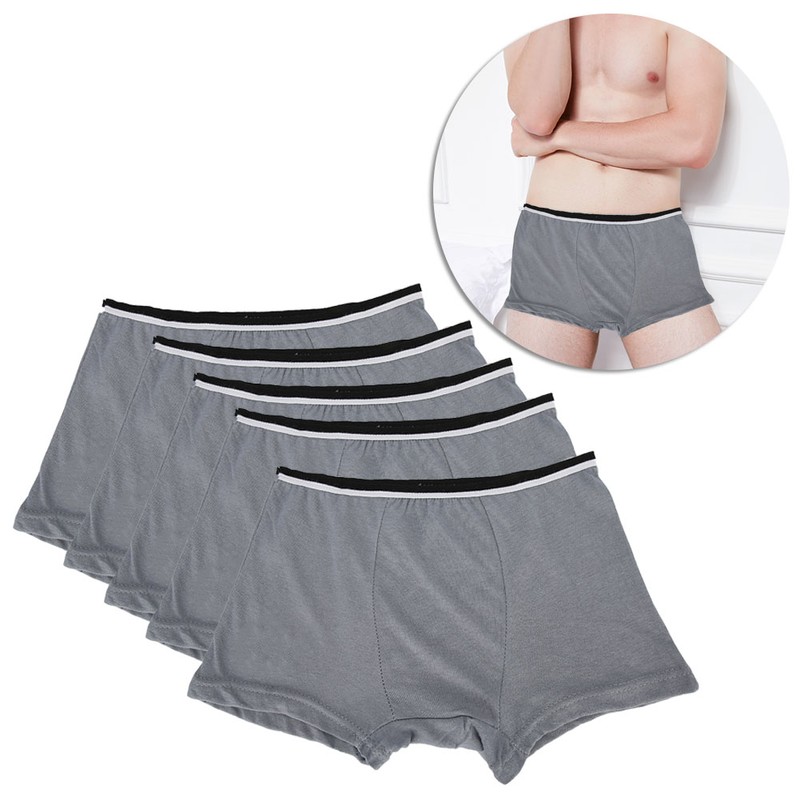 5pcs Disposable Men Male Underwear Boxers Cotton Sterilized Men UnderwearsXXL