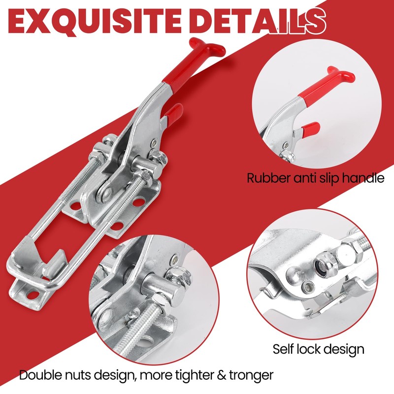 8 Pack Heavy Duty Toggle Clamp Latches 431 Type, 2000Lbs