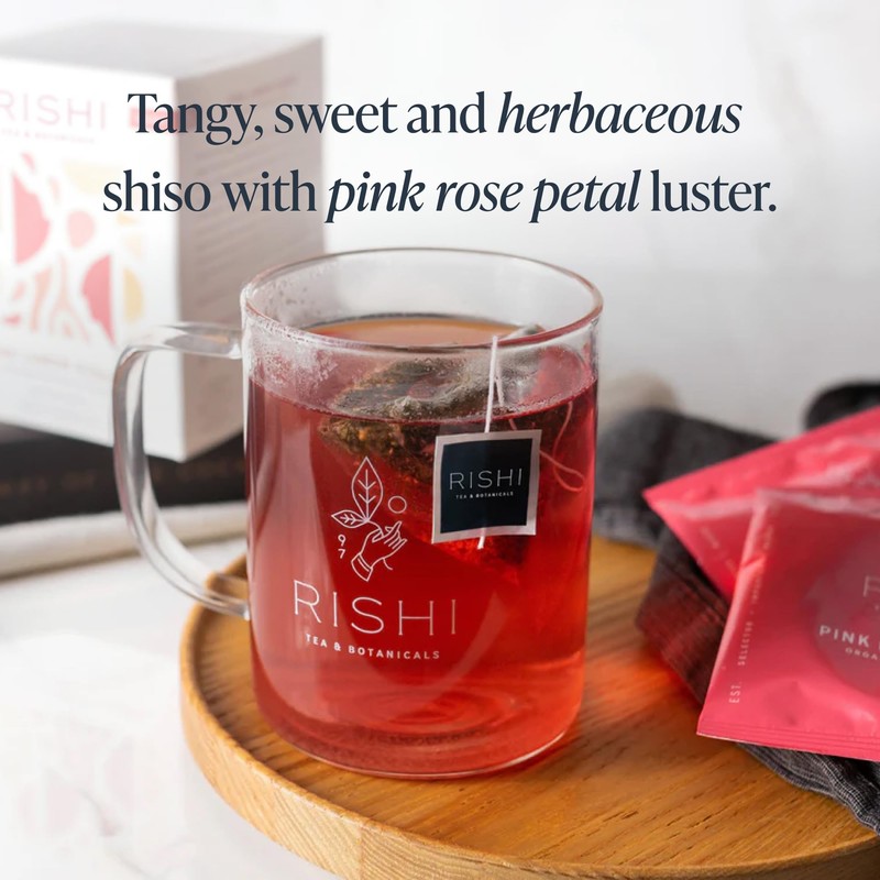 Rishi Tea Pink Lemon Ginger Herbal Tea - Organic, Caffeine