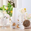 Sahoottie 2 Pcs Ceramic Easter Bunny Figurine Easter Bunny Ornaments