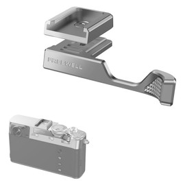 Freewell Thumb Grip for Fuji X100VI with Cold Shoe Mount (Silver)