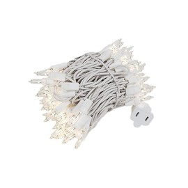 Novelty Lights 22 Feet 100 Bulb Incandescent Mini Light String, Clear with 2.5-Inch Spacing on White Wire, UL Listed Commercial Grade Indoor/Outdoor Mini Lights, Connectable End-to-End