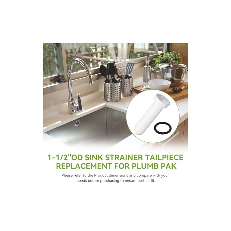 PP15-6W Sink Strainer Tailpiece 1-1/2" Dia X 6" L Threaded