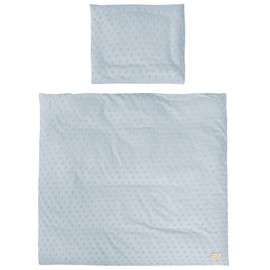 roba Lil Planet Baby Bed Linen, 80 x 80 cm, 2-Piece Bedding Set, Organic Cotton, GOTS and Oeko-Tex 100 Certified, Light Blue / Sky