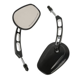XMT-MOTO Black Rear View Mirrors Mirror fits for Harley Davidson FLSTC FXDB Dyna FXDF FLSTF
