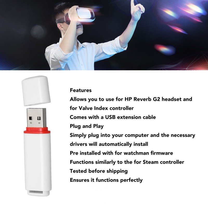 for Steam VR USB Dongle Receiver Plug and Play Wireless