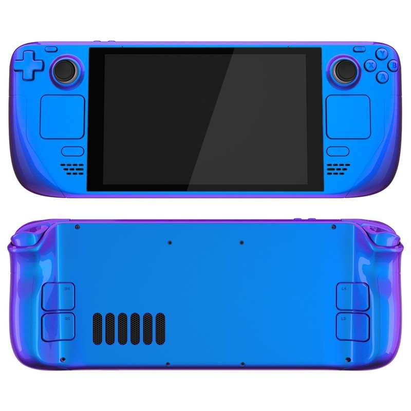 eXtremeRate Chameleon Purple Blue Faceplate Back Plate Shell for Steam