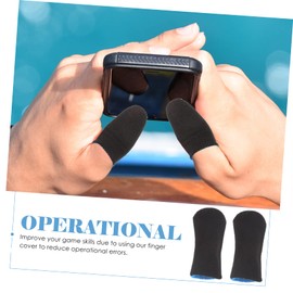 KOMBIUDA 10 Pairs of Gaming Finger Sleeves Sweat-Resistant Touchscreen Finger Covers for Mobile Gaming Non-Slip for Gamers