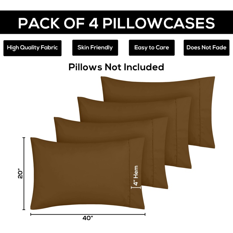 Utopia Bedding Queen Pillowcases - 4 Pack - Envelope Closure