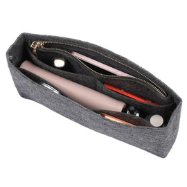 SHINGONE Horizontal Felt Bag-in-Bag, Beige, High-Quality Bag Compatible, Zippered, S Size, Small, Lightweight, Organizational, Inner Bag, For Work Commute and Travel, Bag in Bag, Unisex, gray
