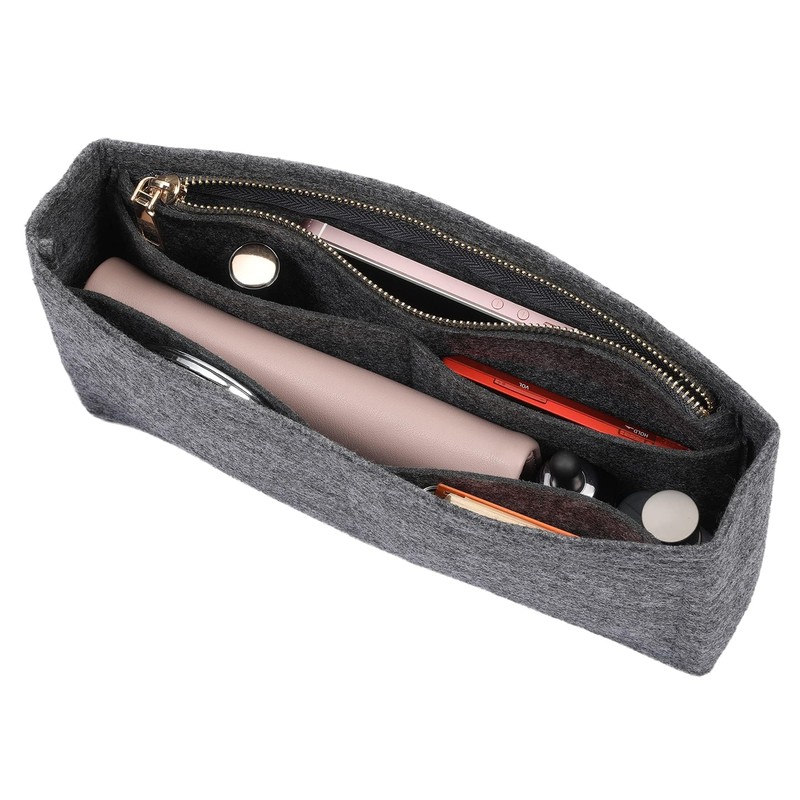 SHINGONE Horizontal Felt Bag-in-Bag, Beige, High-Quality Bag Compatible, Zippered, S