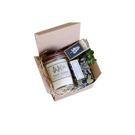 Soy Wax Lemon Verbena Candle gift set with Soap and Botanical Matchbook