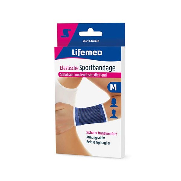 Lifemed Elastic Sports Bandage Blue Size M Pack of 3