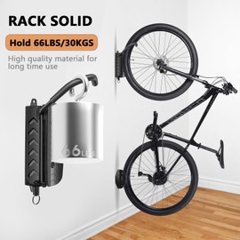 GRGTHDS Swivel Bike Wall Mount,Bike Hanger,Vertical Bike Rack,Space Saving Wall Bike Rack,Bike Hooks for Garage Wall for Home Bike Storage Solution