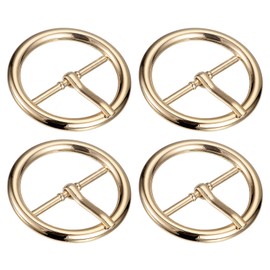 sourcing map Metal Roller Buckle Single Prong Belt Buckle Round Centre Bar Buckles for Leather Craft Accessories, gold