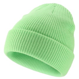 Decentron Classic Men's Warm Winter Hats Thick Knit Cuff Beanie Cap Daily Beanie Hat (Green)