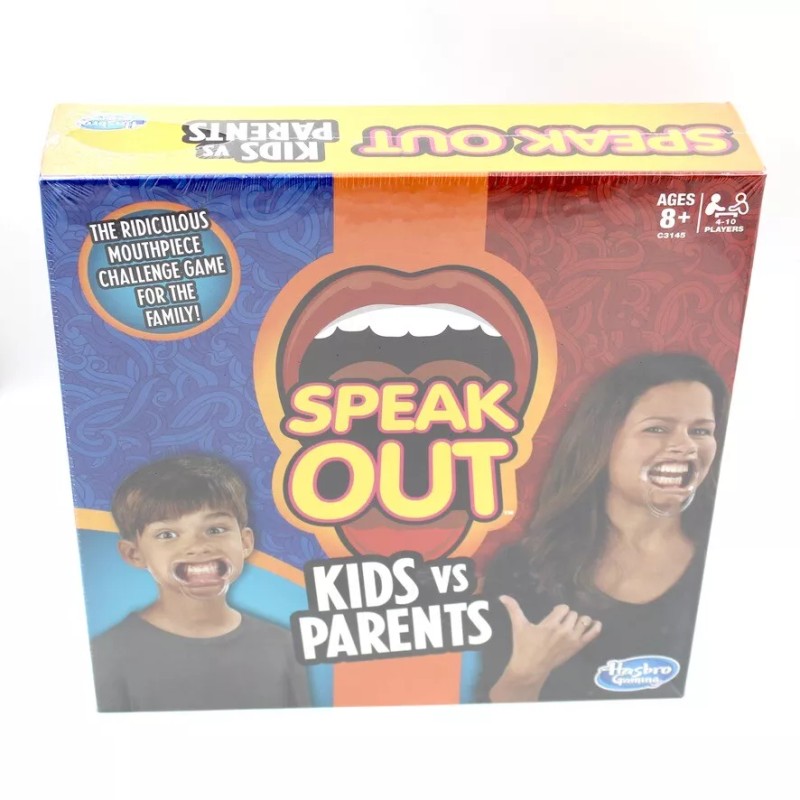 Hasbro Speak Out Kids Vs Parents Game Mouthpiece Family Challenge