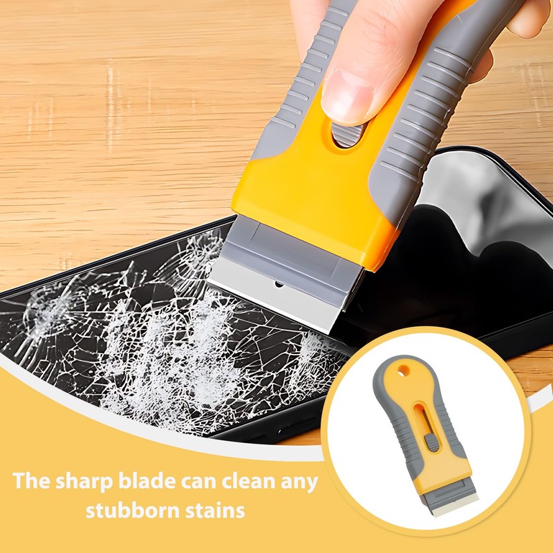 EBQOSK 3 Pack Razor Scraper with 20 Extra Blades, Sticker