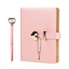 Relota Diary with Heart Lock B6 Pink Heart-Shaped PU Leather
