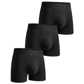 Gagli Men's Underwear Boxer Briefs, Soft Comfortable Underwear with ComfortFlex Waistband, Moisture Wicking, 3 Pack (US, Alpha, Large, Regular, Regular, Black,Black,Black)