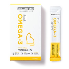 Frombet cat pure stick nutritional supplement, 12 servings, skin and fur, 1 pc / 프롬벳 고양이 순수스틱 영양제, 12회분, 피부피모, 1개