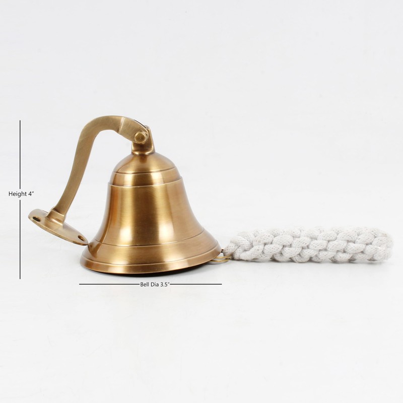 Antique Brass Bell 4" Engraved BR 1843 A (4" Antique)