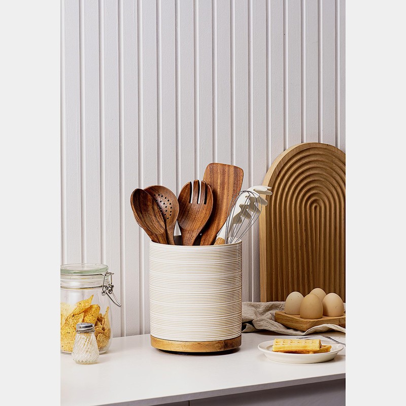 MIKIGEY Utensil Holder, 360° Large Ceramic Kitchen Utensil Holder for