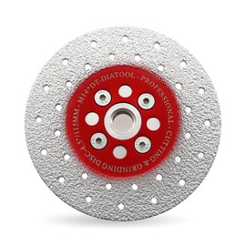 DT-DIATOOL Diamond Cutting and Grinding Discs 4.5 Inch / 115mm x M14 Double Side Coated Vacuum Brazed for Granite Concrete Marble Stone