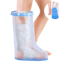 Fxdunjr Waterproof Leg Cast Cover for Shower Adult Shower Boots for Leg After Surgery with Non-Slip Bottom Ankle Foot Cast Protector for Surgery Bandage Dressing Wound [2025 Upgraded]