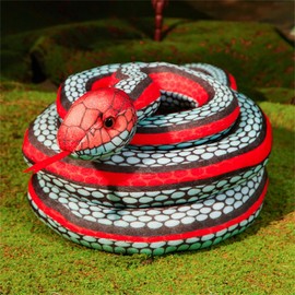 Snake Plush Toy, Cuddly Plush Snake Toy, as a Cuddly Toy and Decoration Gift for Children (160 cm, Ice and Fire Snake)