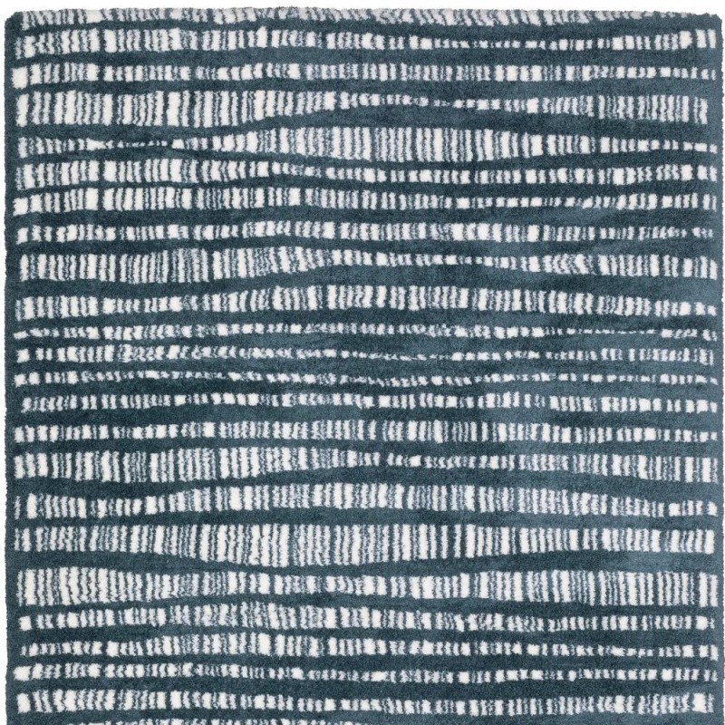 Homeroots 8' Teal And Ivory Striped Runner Rug