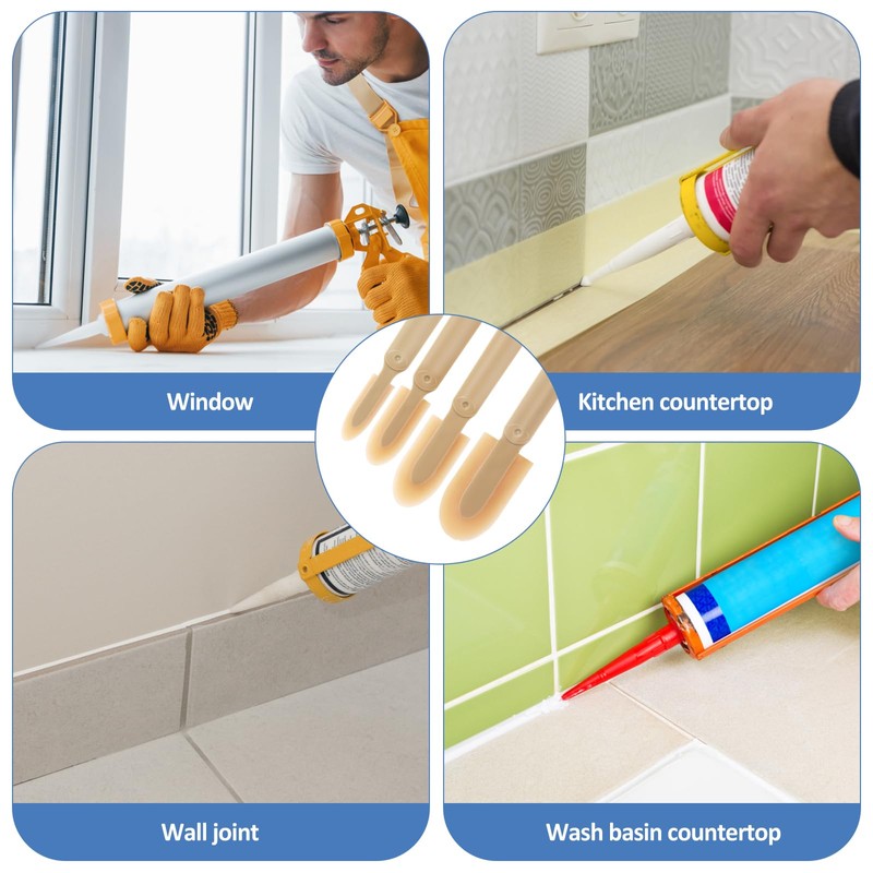 OKYMOTOR 8Pcs Caulking Silicone Sealant Finishing Tool, 4 Sizes Rubber