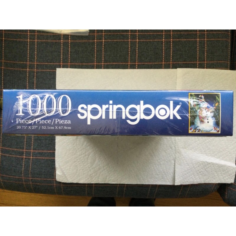 SPRINGBOK FEATHERED FRIENDS 1000 PC PUZZLE SNOWMAN IN HAT SCARF