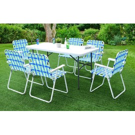 HAPPYGRILL 6 Pack Folding Chairs Set Portable Lightweight Web Dining Chair for Patio Garden Beach Party