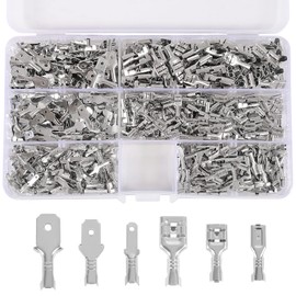 600PCS 2.8mm 4.8mm 6.3mm Wire Spade Connector Quick Splice Wire Crimp Terminal Male and Female Electrical Connectors Block Assortment Kit for DIY Motorcycle Vehicle Boat Car Audio Speaker Wiring