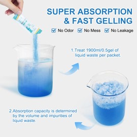 BLIKA 60 Pack Portable Toilet Absorbent Gel, Camping Toilet Gel Powder, Odor-Control Urine Liquid Waste Gel, Eco Absorbent Gel, Poo Urine Powder for Outdoor Camping, Hiking, Emergency