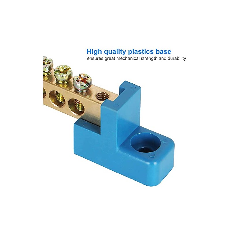 Wobekuy 8 Terminal Bus Bar Terminal Block 10 Pack Brass